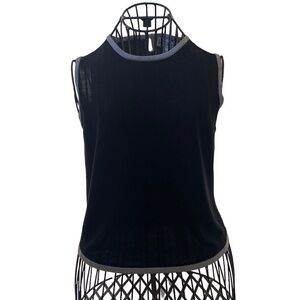 Kevo Vintage 90s black and grey 2 ply silk top